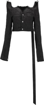 Rick Owens Giacca in Denim - Tec Trucker - Dames - Spijkerjassen - Zwart - S - Denim - Jassen