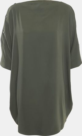 Maison Margiela Maison Martin Margiela Olive Green Chiffon Short Dress