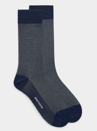 Le 31 Mens Embossed knit dress socks