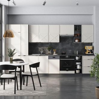 Vicco Cucina componibile Fame-Line, Grigio/beige/antracite, 355 cm, PL Marmo, Vicco