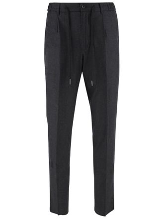 Tagliatore Tailored Stretch Wool Pants With Adjustable Waist And Structured Silhouette