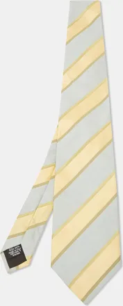 HUGO BOSS Boss By Hugo Boss Yellow/blue Diagonal Stripe Textured Silk Tie