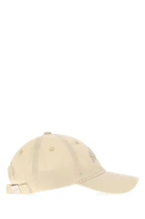 Ganni Womens Washed Cotton Baseball Cap Beige Organic