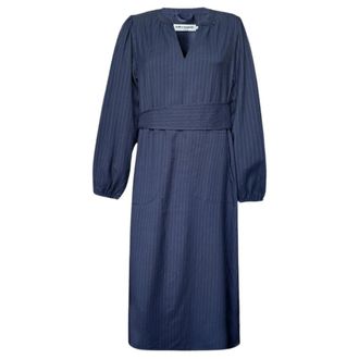 Lollys Laundry Paris Midi Jurk - Dames - Casual kleedjes - Blauw - XS - Kleedjes