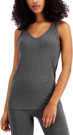 Alfani Womens Ultra Soft Modal Tank Top In Heather Charcoal