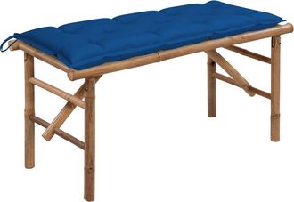 vidaXL Vidaxl - Banco De Jard&iacute;n Plegable Con Coj&iacute;n Bamb&uacute; 118 Cm