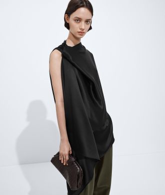 Bottega Veneta Top in satin di seta fluido - Nero - Donna - 36