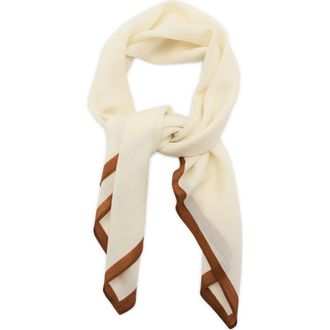 Mango Wool Pocket Square in Ecru at Nordstrom