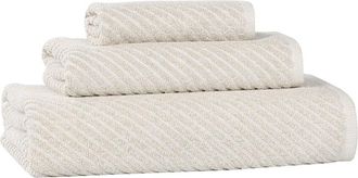 Superior Amelia Medium Weight Diagonal Stripes 3Pc Towel Set