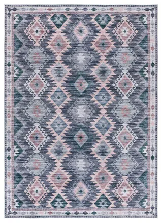 Atticgo Alfombra &eacute;tnica azul/rosa/gris 200x290 cm
