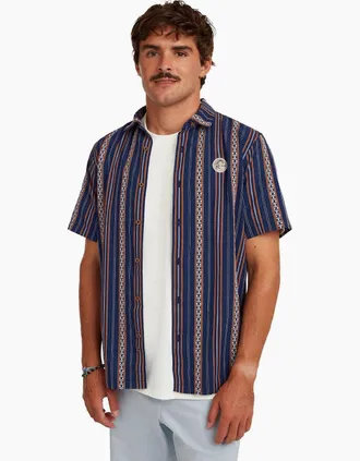 O'Neill Mens ONeill Mens ORiginals Short Sleeve Shirt - Blue Jstripe - Size: Regular/36