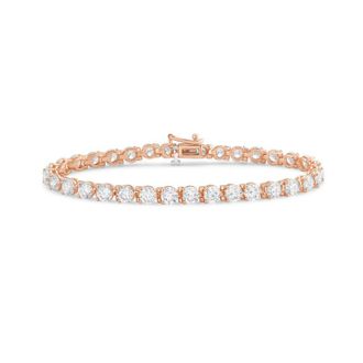 Diana M. Jewels 14kt rose gold 2cts round lab grown diamond 3-prong tennis bracelet