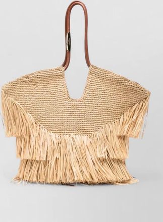 Zimmermann raffia fringed beach bag