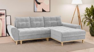 HOME AFFAIRE Ecksofa »Ahrdorf mit Bettfunktion und Bettkasten, Masse: B/H/T 268/86/175 cm« L-Form mit 3 Rückenkissen und moderne gerundete Armlehnen