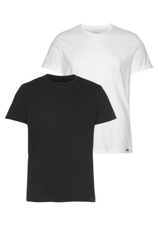 Lee T-Shirt LEE, Herren, Gr. 4XL, schwarz-weiss (schwarz, wei&szlig;), Obermaterial: 100% Baumwolle, Basic, schmal h&uuml;ftlang, Rundhals, Shirts T-Shirt, in schmal
