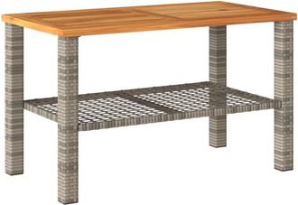 vidaXL Mesa De Jard&iacute;n Rat&aacute;n Sint&eacute;tico Madera Acacia Gris 70x38x42 Cm Vidaxl