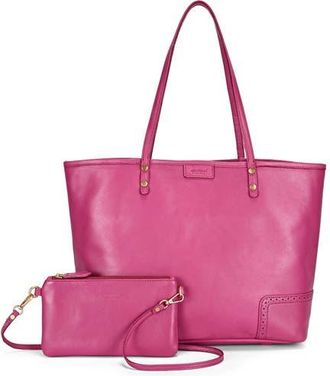 OLD TREND Camellia Medium Reversible Leather Tote in Fuchsia at Nordstrom