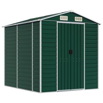 Berkfield Home Garden Shed Green 191x215x198 cm Galvanised Steel | Size: 191 x 215 x 198 cm