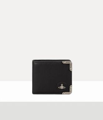 Vivienne Westwood Man. Billfold Wallet Aniline Leather Black-dark-silver-hw One Size Men