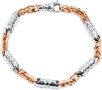 Pompeii3 Mens Figaro Link 14k Gold (36gram) or Platinum (59gram) 6.5mm Bracelet 8