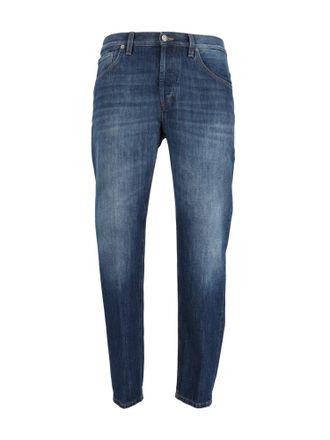 Dondup Medium Blue Denim Jeans With Classic Five-Pocket Design