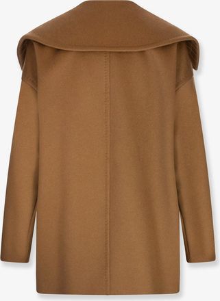 Max Mara Womens Coat Mario Double-Breasted Cashmere Brown