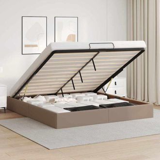 vidaXL Estructura Cama Otomana Sin Colch&oacute;n Cappucino 160x200 Cm Vidaxl
