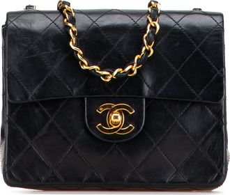 Chanel Pre-owned Womens Classic Flap Mini Square - Black Leather - One Size