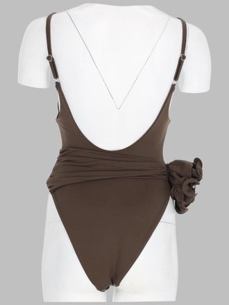 Magda Butrym Ruched One-Piece Swimsuit - Brown