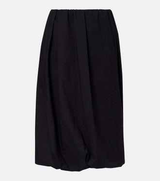 Brunello Cucinelli Gathered cotton-blend midi skirt