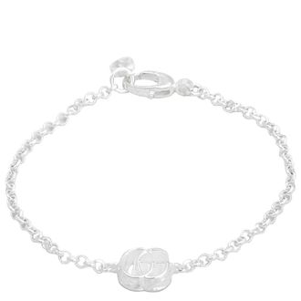 Gucci Gg Marmont Sterling Silver Logo Bracelet, Size 17 - YBA770756001