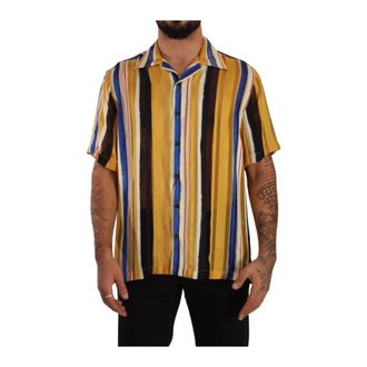 Dolce & Gabbana Heren, Overhemden, Veelkleurig, Maat: 3XS Zijde