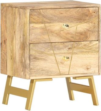 vidaXL Comodino 40x30x50 cm in Legno Massello di Mango vidaXL