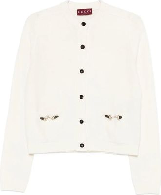 Gucci Long Sleeve Crew-Neck Cardigan