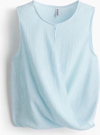 H&M Gecrinkeltes Wickeltop - Light Blue