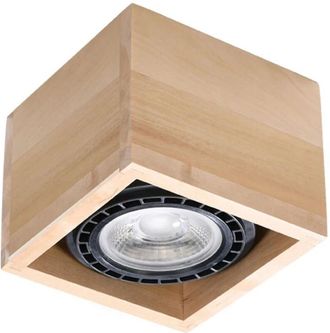 Wonderlamp Foco De Superficie Eaxa 1 Luz, Madera Natural