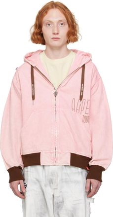 Denim jacket with pink hoodie clearance