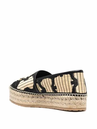 Ferragamo Logo-Embroidered Espadrille - Black