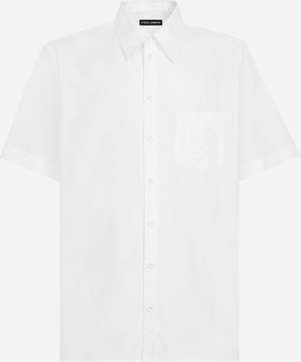 Dolce & Gabbana Cotton Shirt With Dg Embroidery - Man Shirts White 38
