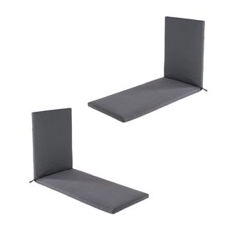 ED&Egrave;N JARD&Iacute; Pack de 2 cojines para tumbona de jard&iacute;n lux antracita 196x60x5 cm