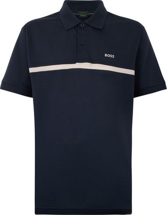 HUGO BOSS Blue Short Sleeves Cotton Polo