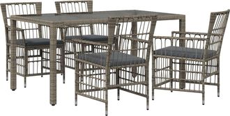 vidaXL Juego De Comedor Para Exteriores 5 Uds. Gris Rat&aacute;n Sint&eacute;tico Vidaxl