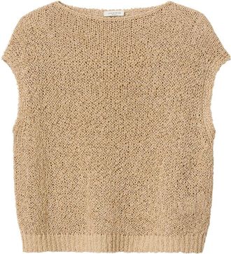 Lafayette 148 New York Open Stitch Bateau Neck Silk-Blend Sweater