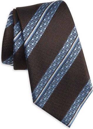 Ermenegildo Zegna Stripe Silk Tie in Dk Brwstrp at Nordstrom