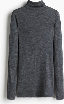 H&M Wollshirt mit Rollkragen - Grau