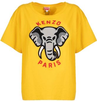 Kenzo Relax T-shirt - Dames - T-shirts - Geel - M - Katoen - Tops