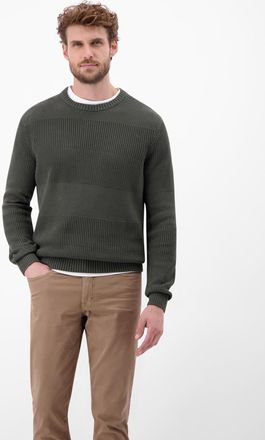 Lerros Strickpullover LERROS Herren Strickpullover, Herren, Gr. XXL, chilled olive, 100% Baumwolle, Rundhals, Pullover Strickpullover