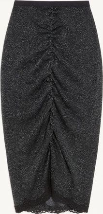 Valentino Lurex Knit Skirt Woman BLACK/SILVER XL