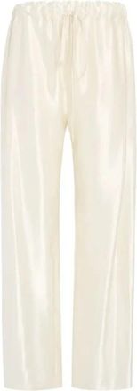 Khaite Rohen Pant - Dames - Wijde Broeken - Beige - L - Satijn - Broeken