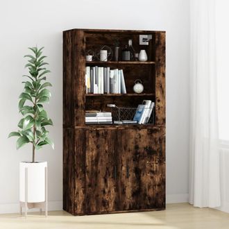 vidaXL Vidaxl - Aparador Alto Madera Contrachapada Roble Ahumado